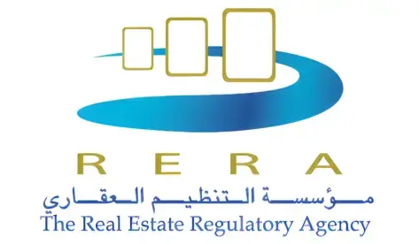 RERA – The Real Estate Regulatory Agency official logo with Arabic text and blue wave emblem