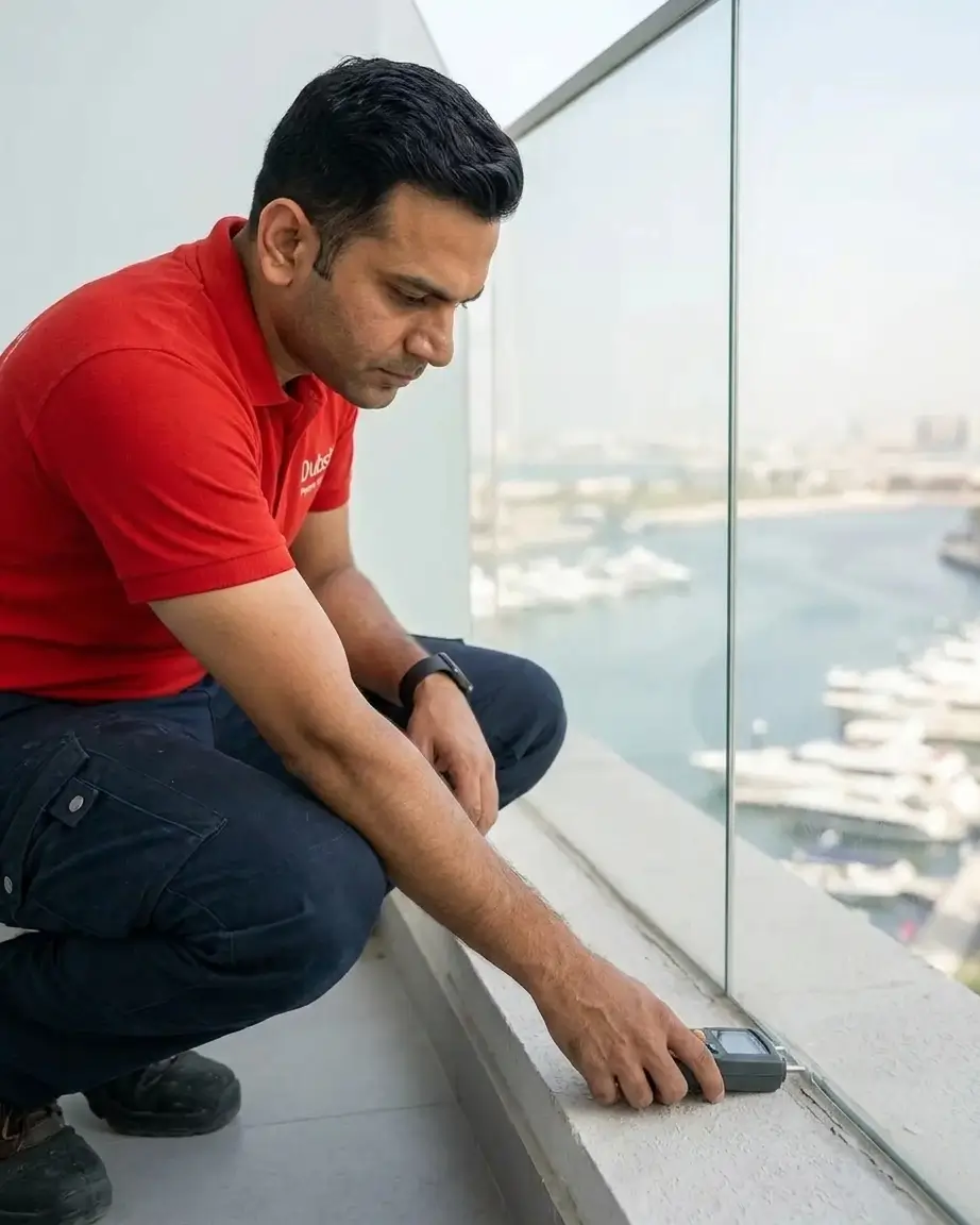 Engineer checking sea-facing waterproofing